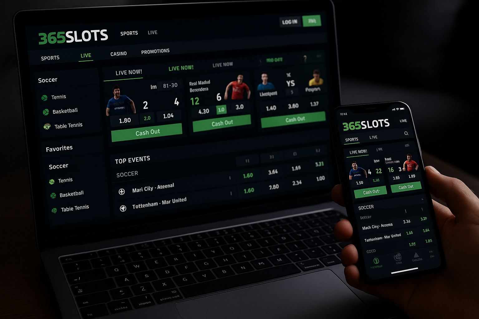 Apostas esportivas no cassino online 365SLOTS
